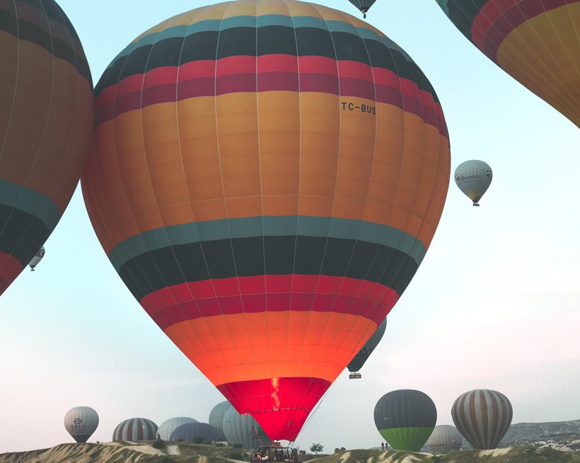close to hot air balloons