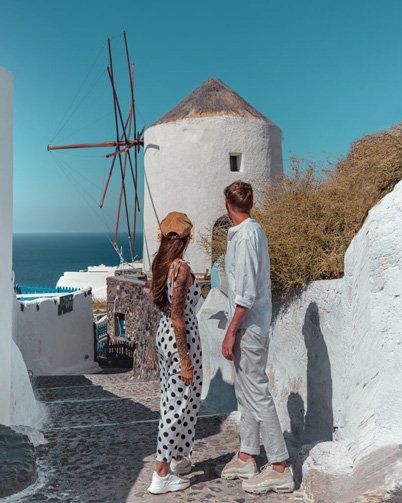 windmill in Santorini