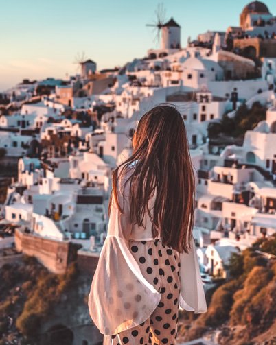 view of Oia during sunset